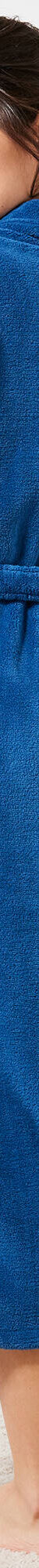 Peignoir in fleece met pluchetouch - 130 cm lang, lange mouwen (blauw) Peignoir in fleece met pluchetouch - 130 cm lang, lange mouwen (blauw)